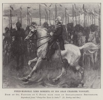 Kenttämarsalkka Lord Roberts arabilaturissaan Vonolet tekijältä Charles Wellington Furse